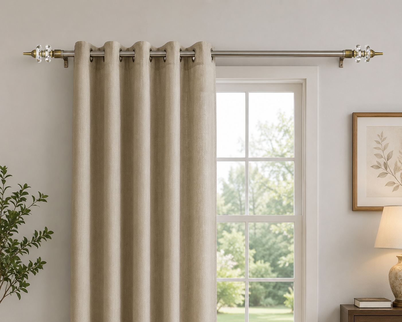 Aluminium Glass Curtain Bracket Set with Mounting Support | Antique Finish