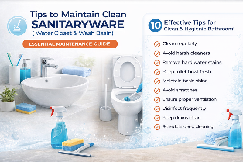 🛁 Tips to Maintain Clean Sanitaryware (Water Closet & Wash Basin)