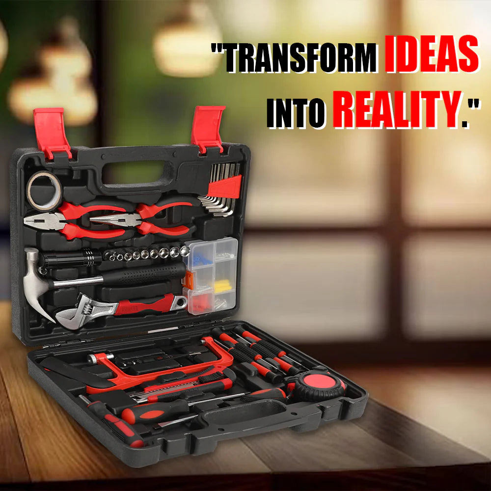 LINK Prabal 126-Piece DIY Hand Tool Kit – Complete Home Repair Tool Set with Wrench, Pliers, Screwdrivers, Hacksaw, Hardware Accessories & Storage Case