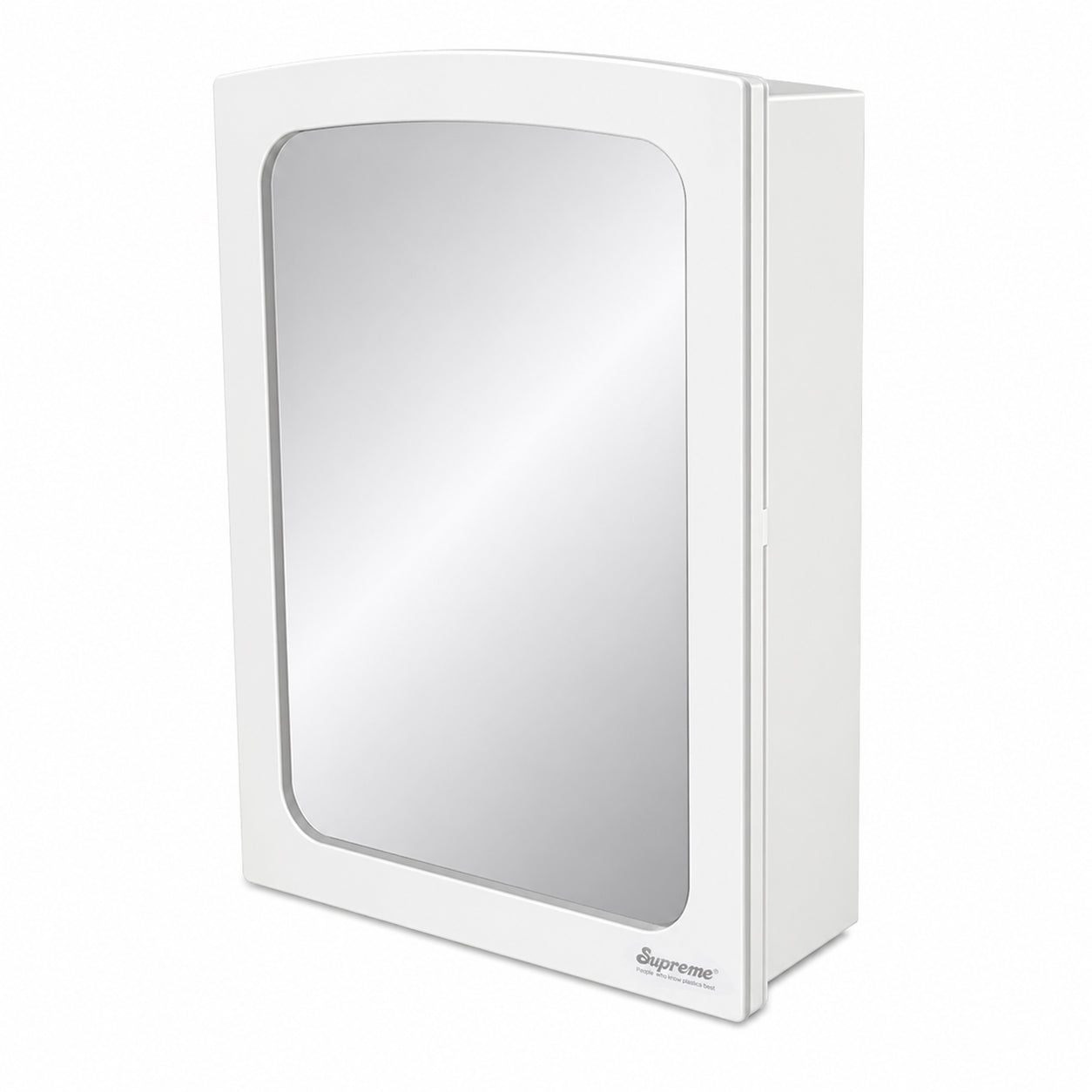 Supreme Photon Heavy PVC Bathroom Mirror Cabinet | Wall Mounted Storage Cabinet with Mirror | Spacious Compartments | White Finish