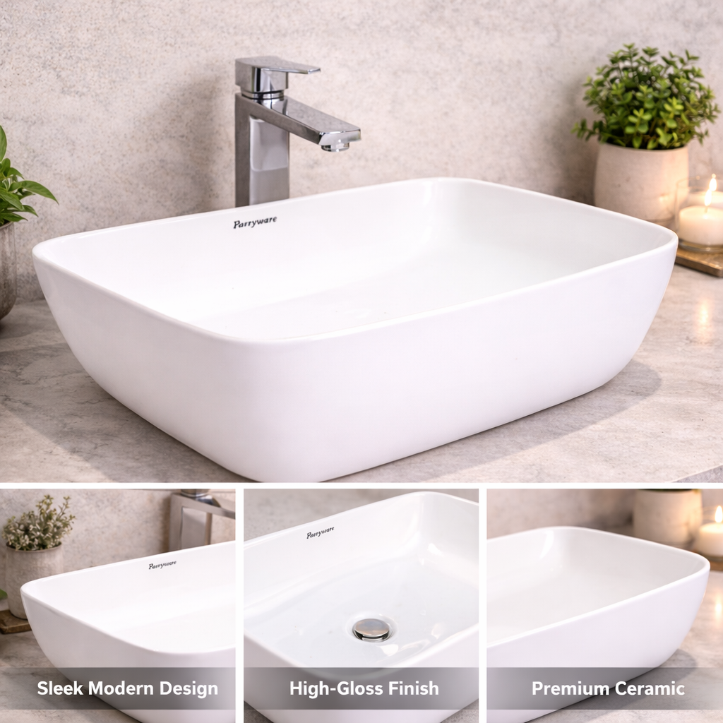 Parryware Jordon Table Top Wash Basin White