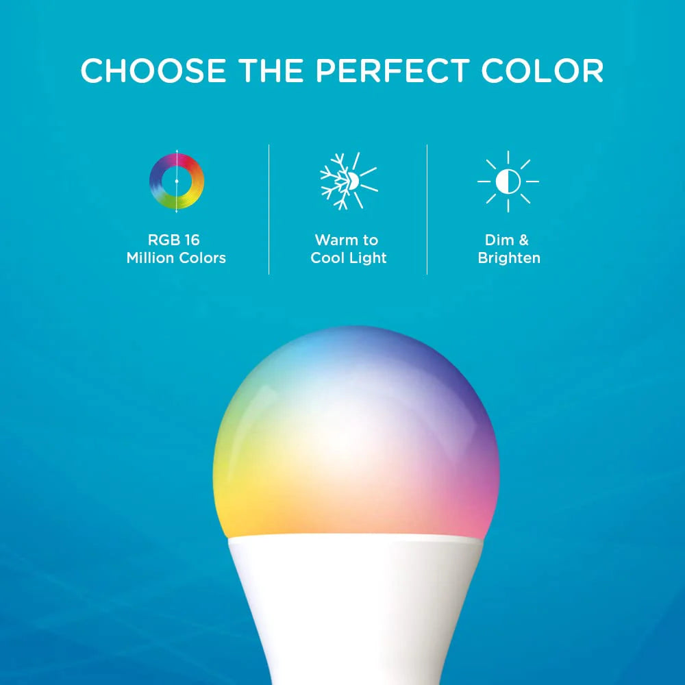 Qubo 9W B22 Smart LED Bulb by Hero Group | 16 Million Colors, Wi-Fi & Bluetooth, Alexa & Google Assistant Compatible
