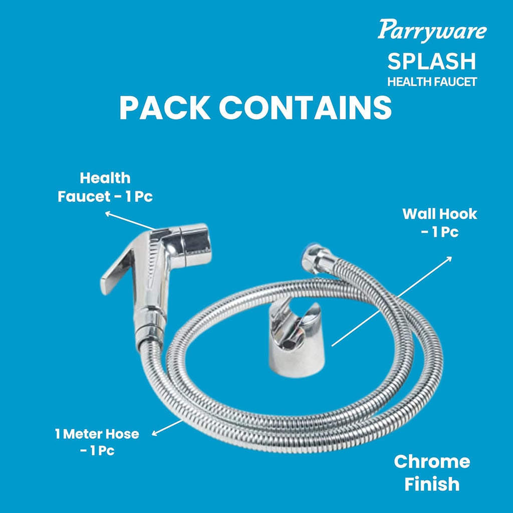 Parryware Splash Health Faucet ABS Chrome Finish  with Hose & Hook