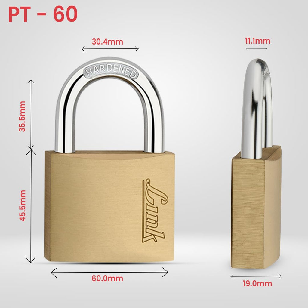 Link PT 60mm Brass Padlock
