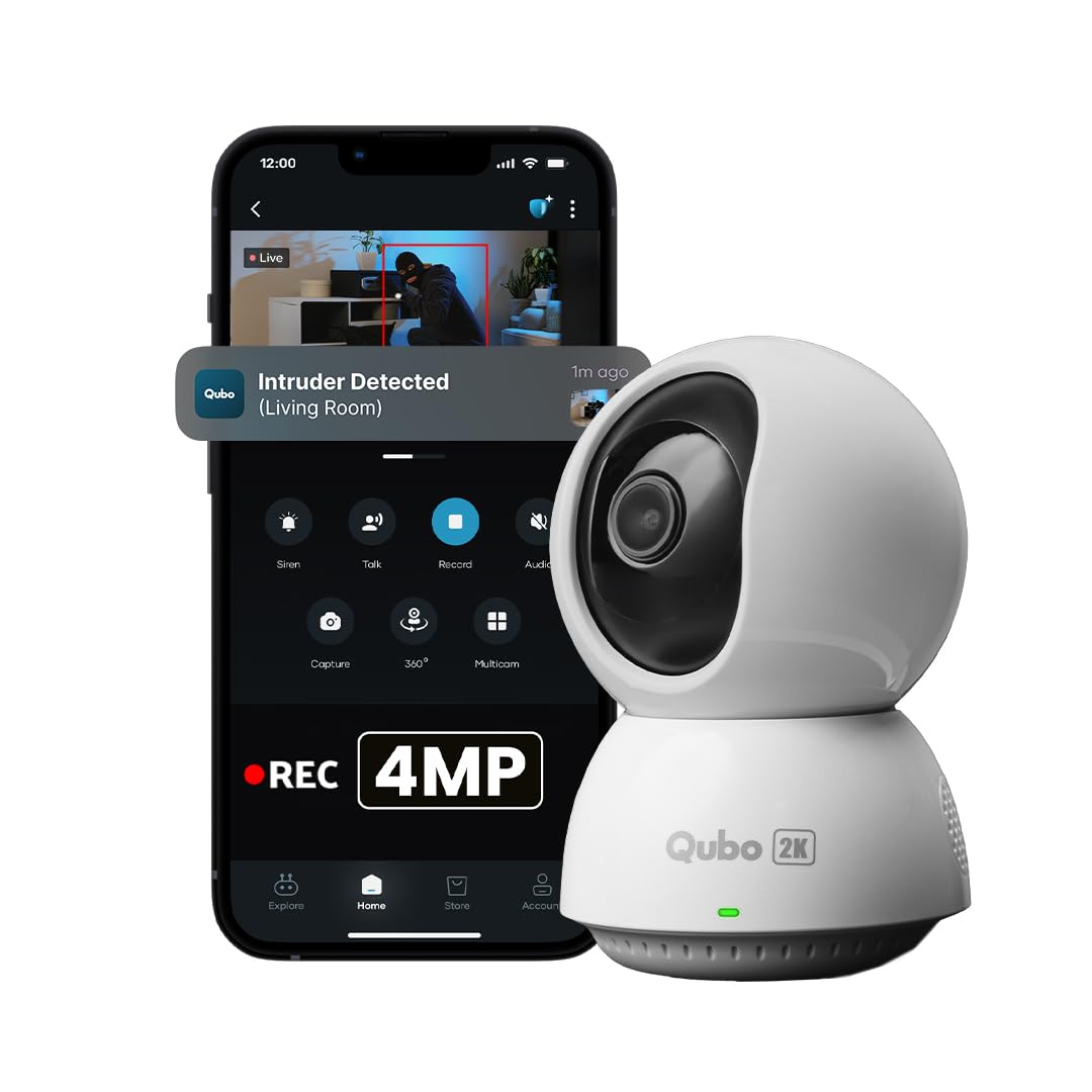 Qubo Smart 360° 4MP Ultra 2K Wi-Fi Security Camera