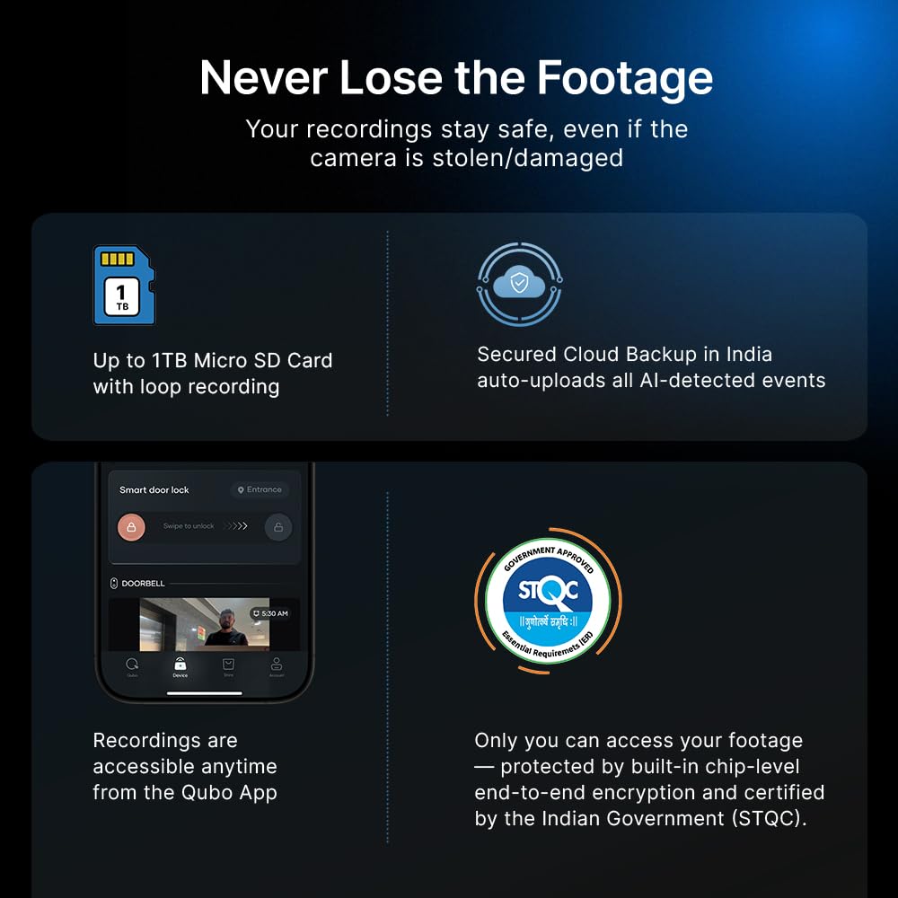 Qubo Smart Wi-Fi Video Doorbell Pro 2K