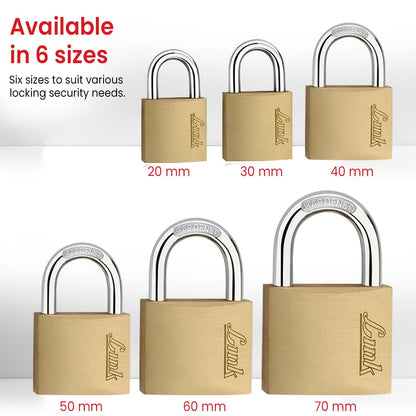 Link PT 60mm Brass Padlock