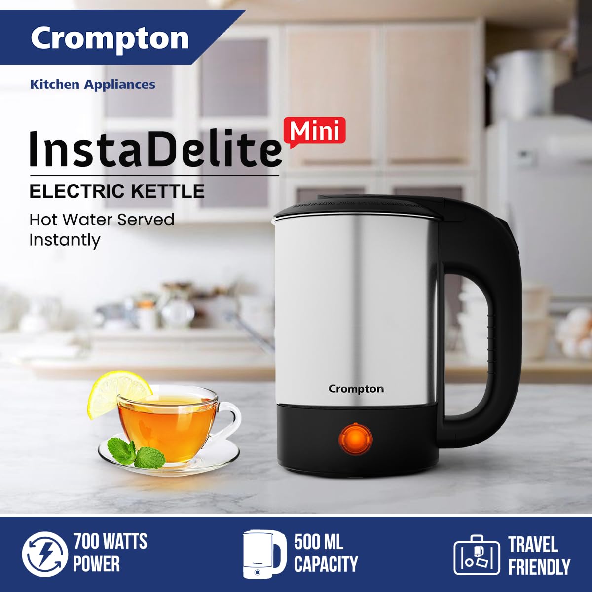 Crompton Insta Delite Mini Electric Kettle