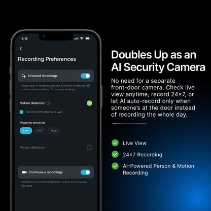 Qubo Smart Wi-Fi Video Doorbell Pro 2K