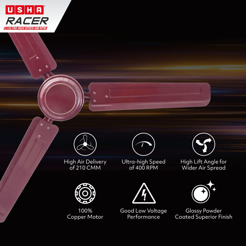 Usha Racer 1200MM Ultra High Speed Ceiling Fan