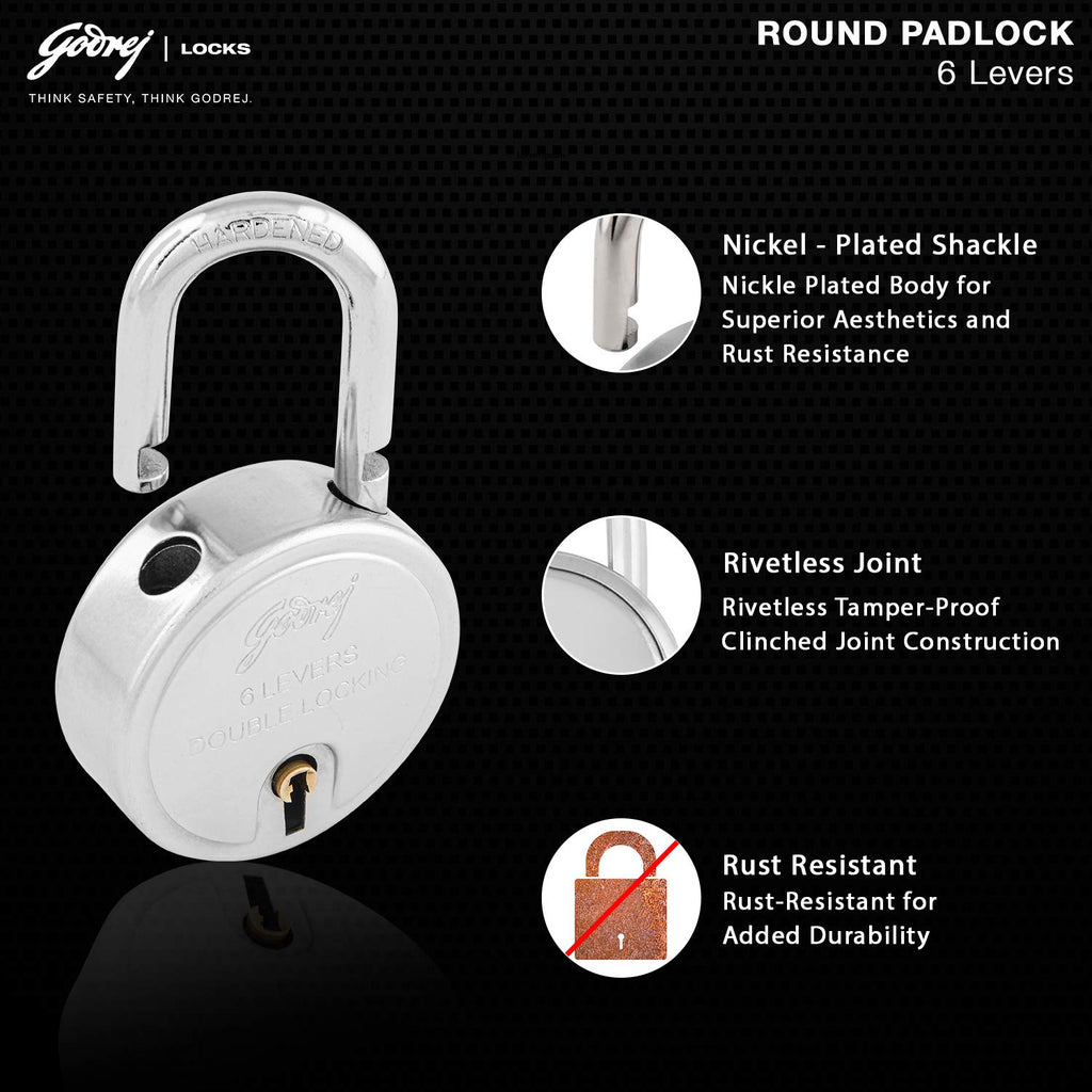 Godrej 50mm Round Padlock