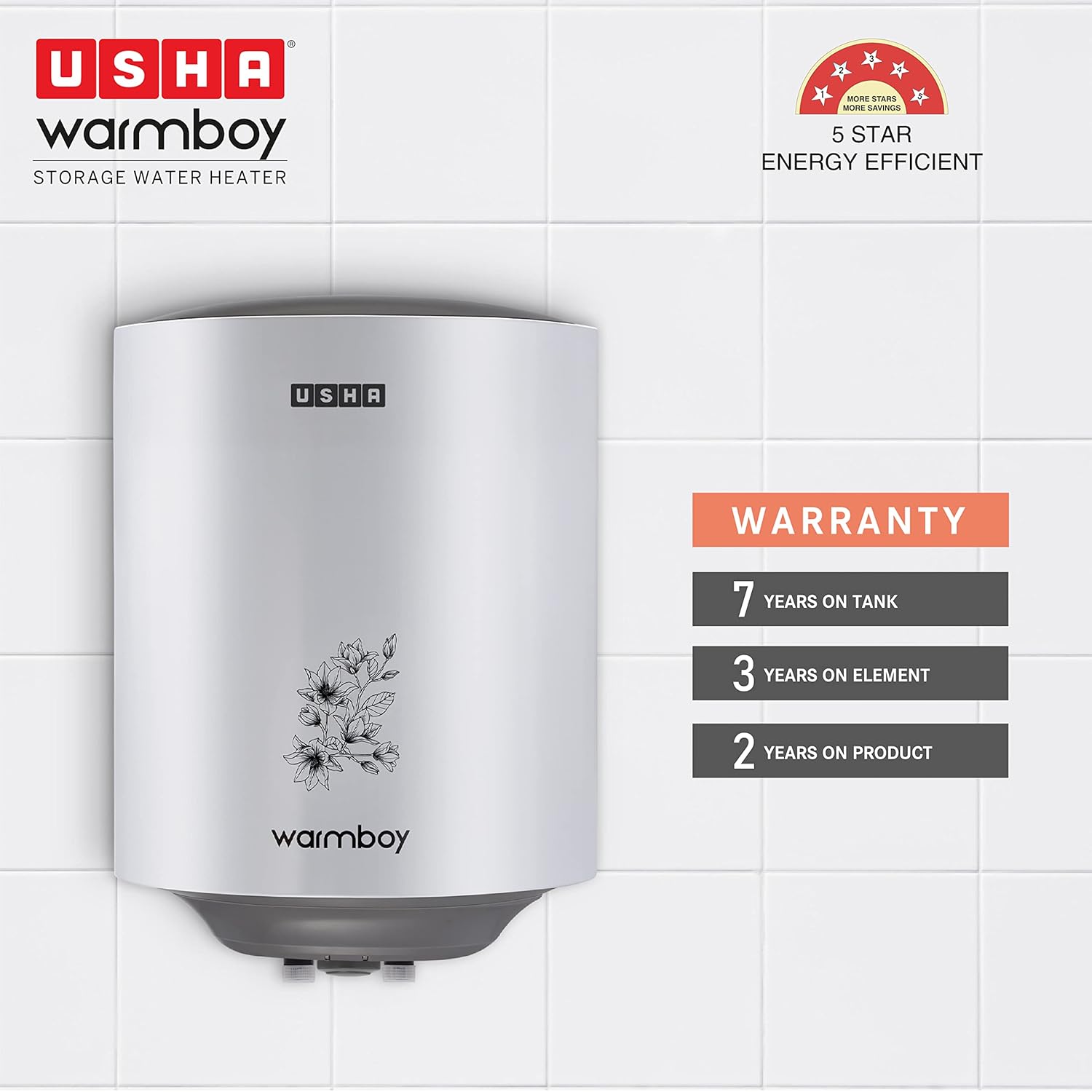 USHA Warmboy 10 Litre Storage Water Heater