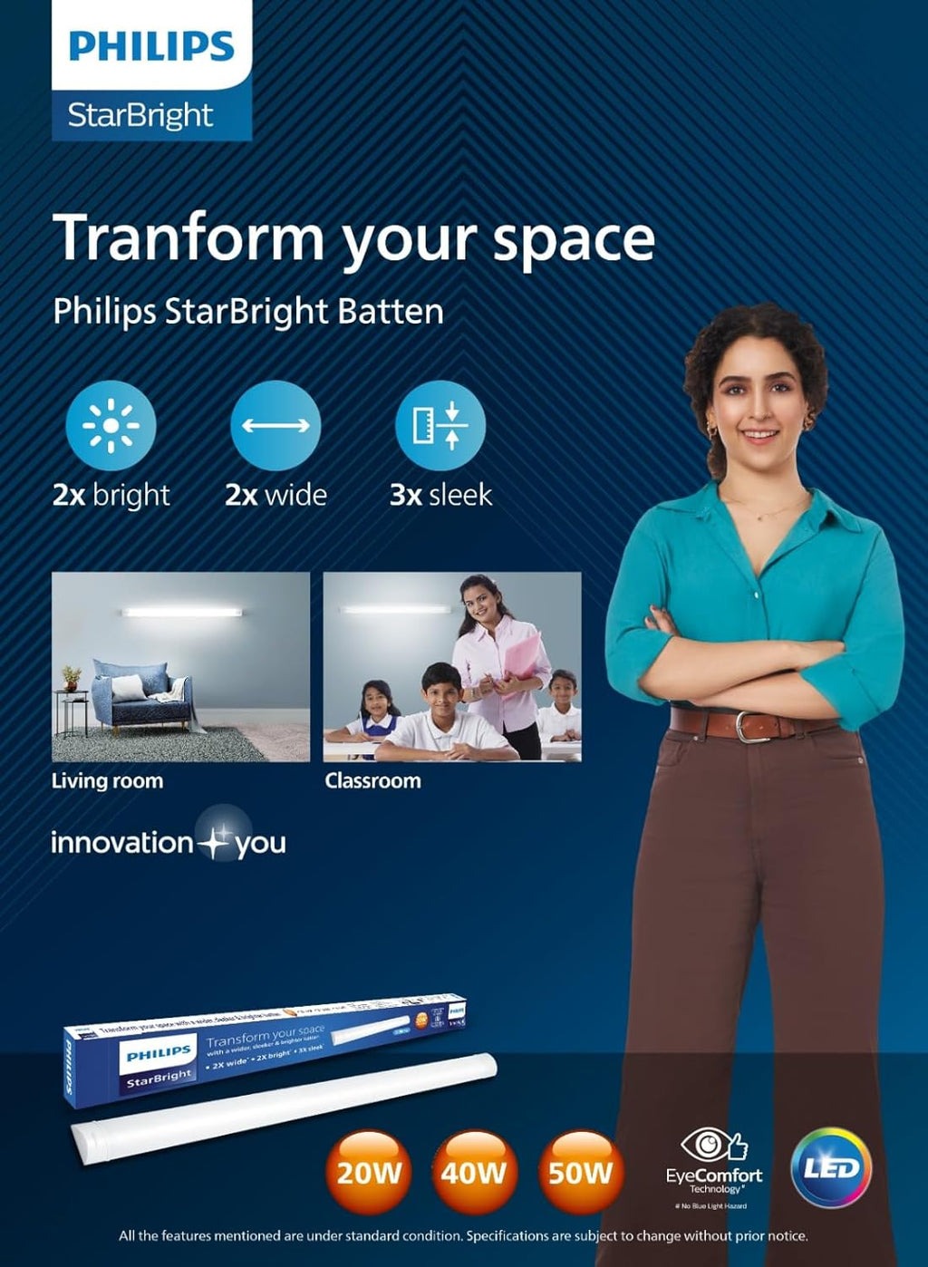 Philips 50W LED Batten Tubelight