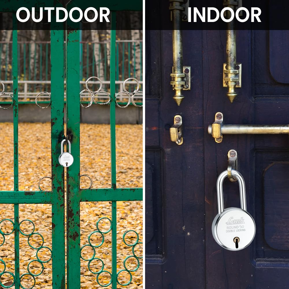 Link Locks Round 50MM Long Shackle Padlock