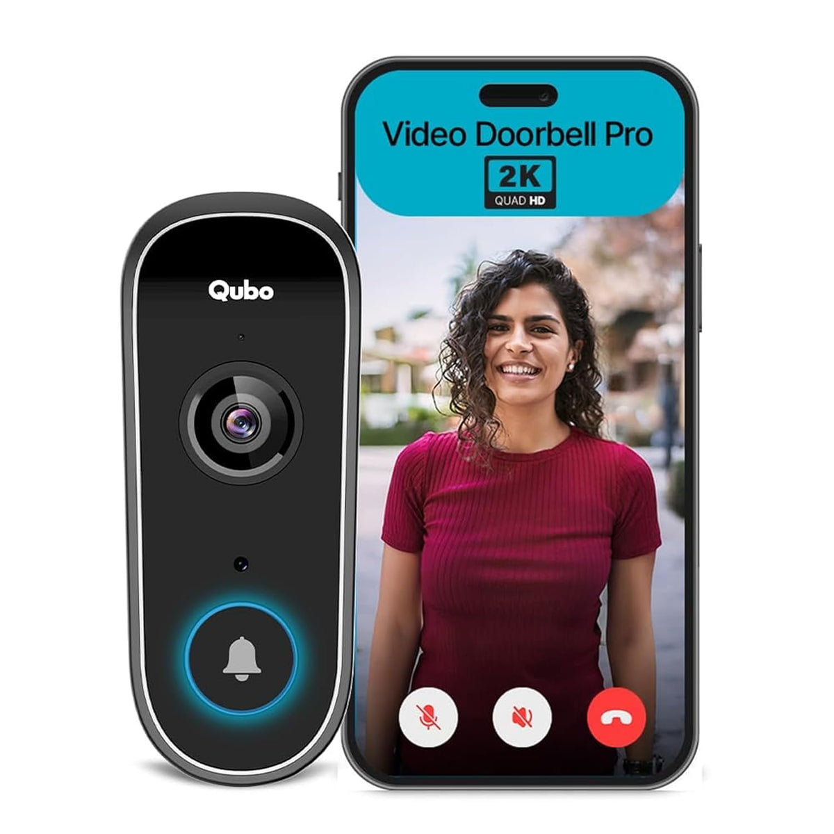 Qubo Smart Wi-Fi Video Doorbell Pro 2K