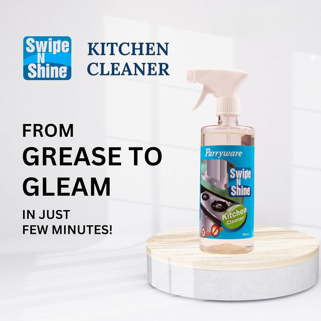 Parryware Swipe N Shine Kitchen Cleaner Spray 500ml | Heavy Duty Degreaser | Removes Tough Grease & Stains | Safe Multi-Surface Cleaner for Chimney, Stove, Sink