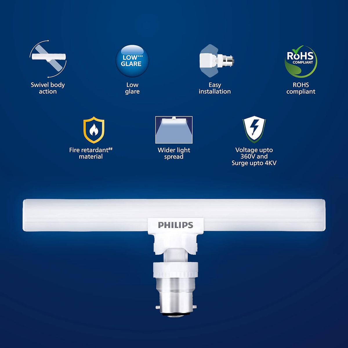 Philips Stellar Bright 10W LED T-Bulb