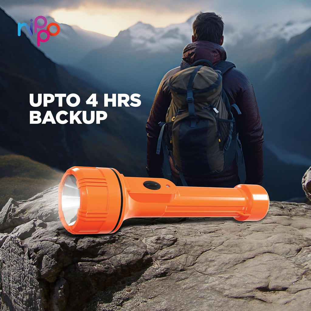 Nippo Beam Lite 3W Li-Ion Rechargeable LED Torch Long Range Torch  Up to 4hrs Back