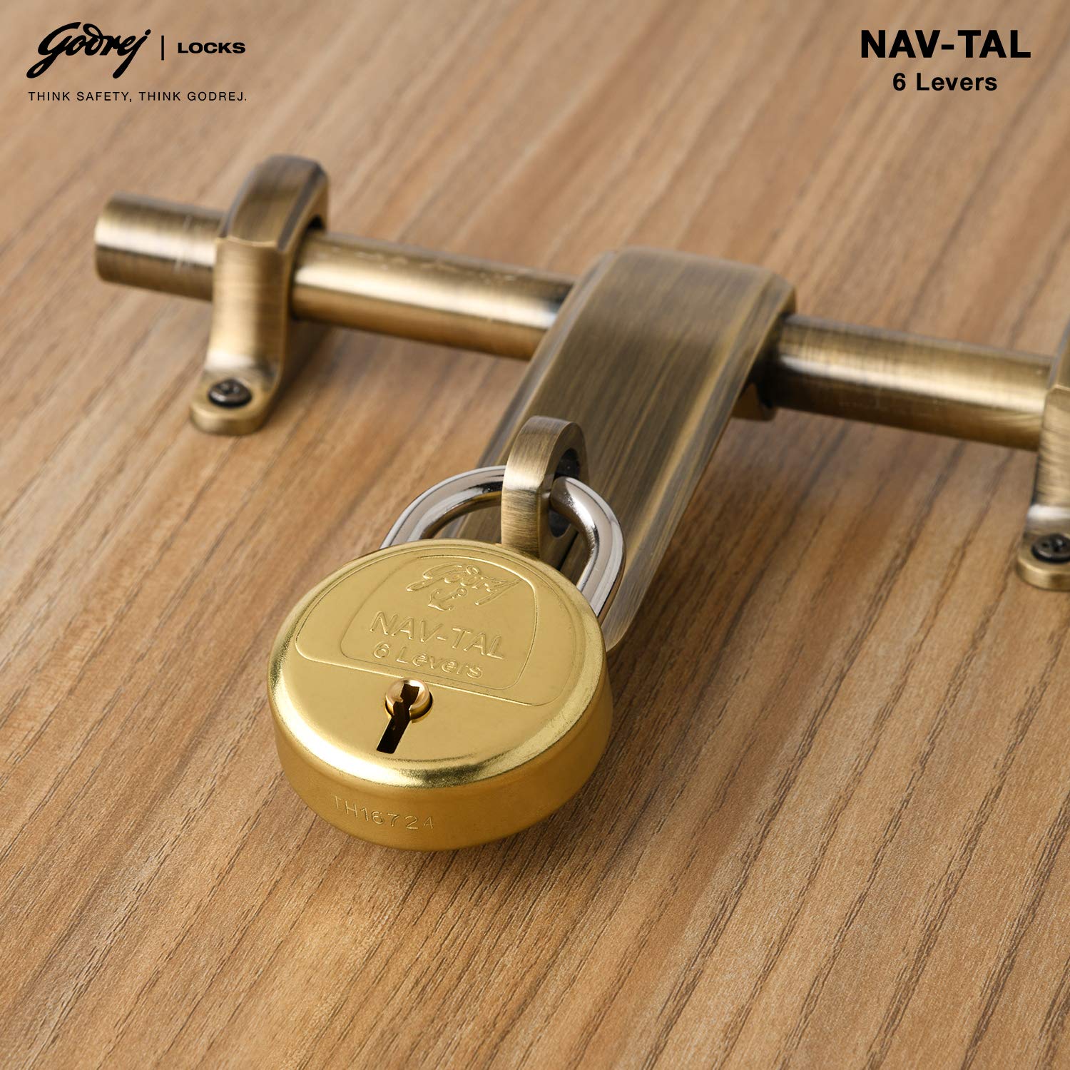 Godrej Navtal 6 Lever Brass Lock