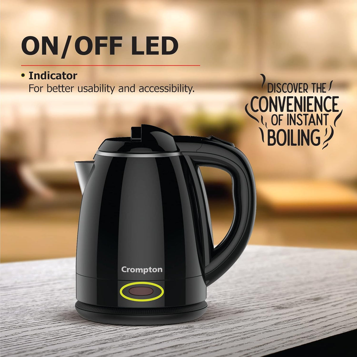 Crompton ActivHot 1.5 Litre Electric Kettle