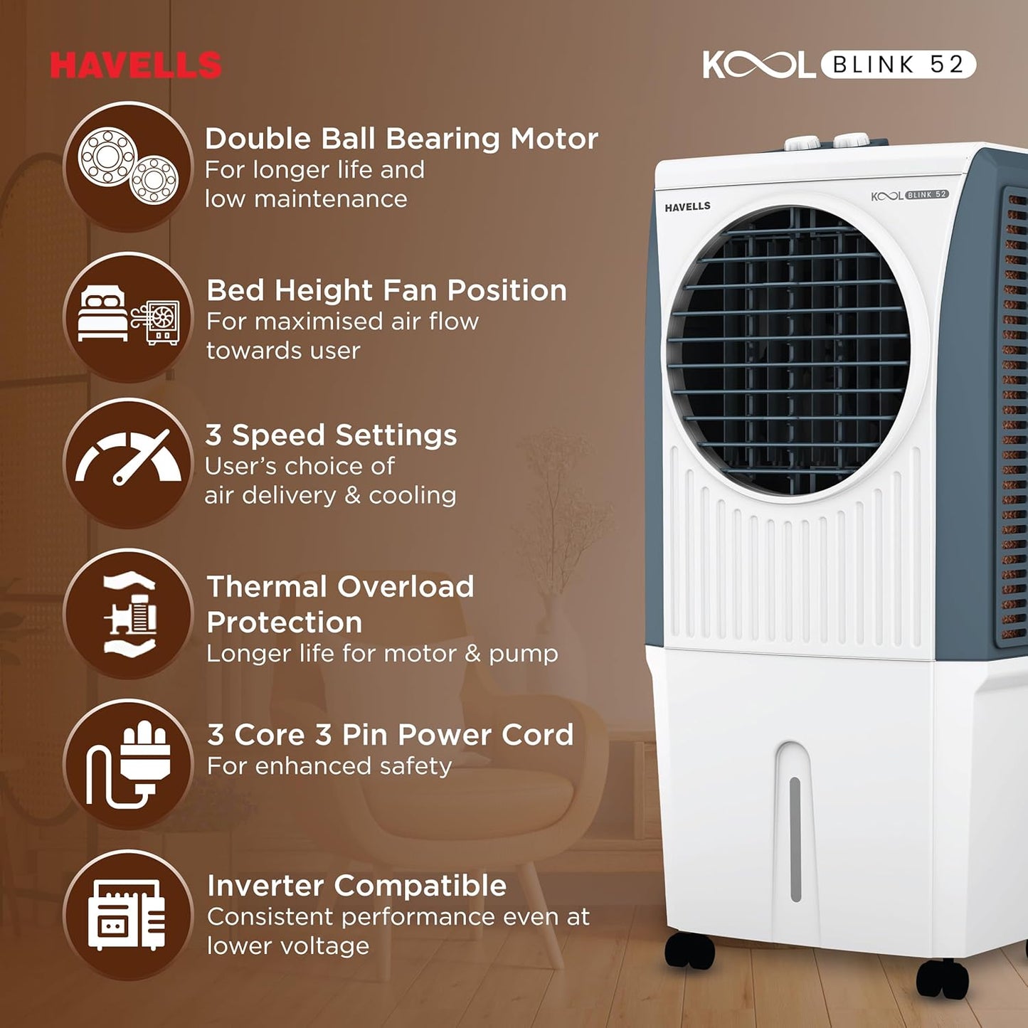 Havells KoolBlink 52 L Air Cooler for Room
