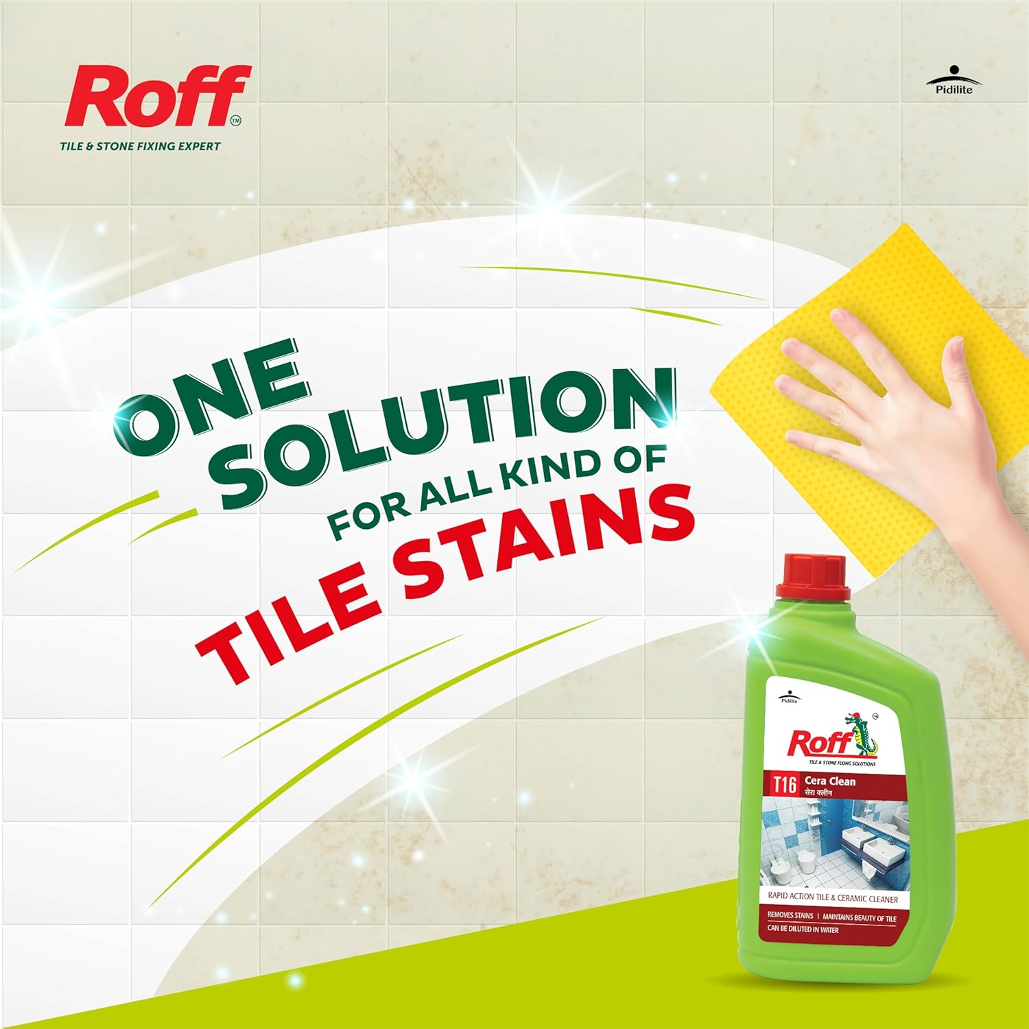 Pidilite Roff Cera Clean All Purpose Tile, Floor & Wall Cleaner 0.5 Ltr Pack of 1
