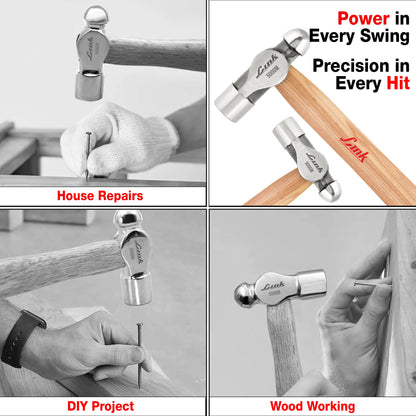 LINK Prabal Ball Pein Hammer 500gm – Drop Forged Steel Hammer with Ashwood Handle