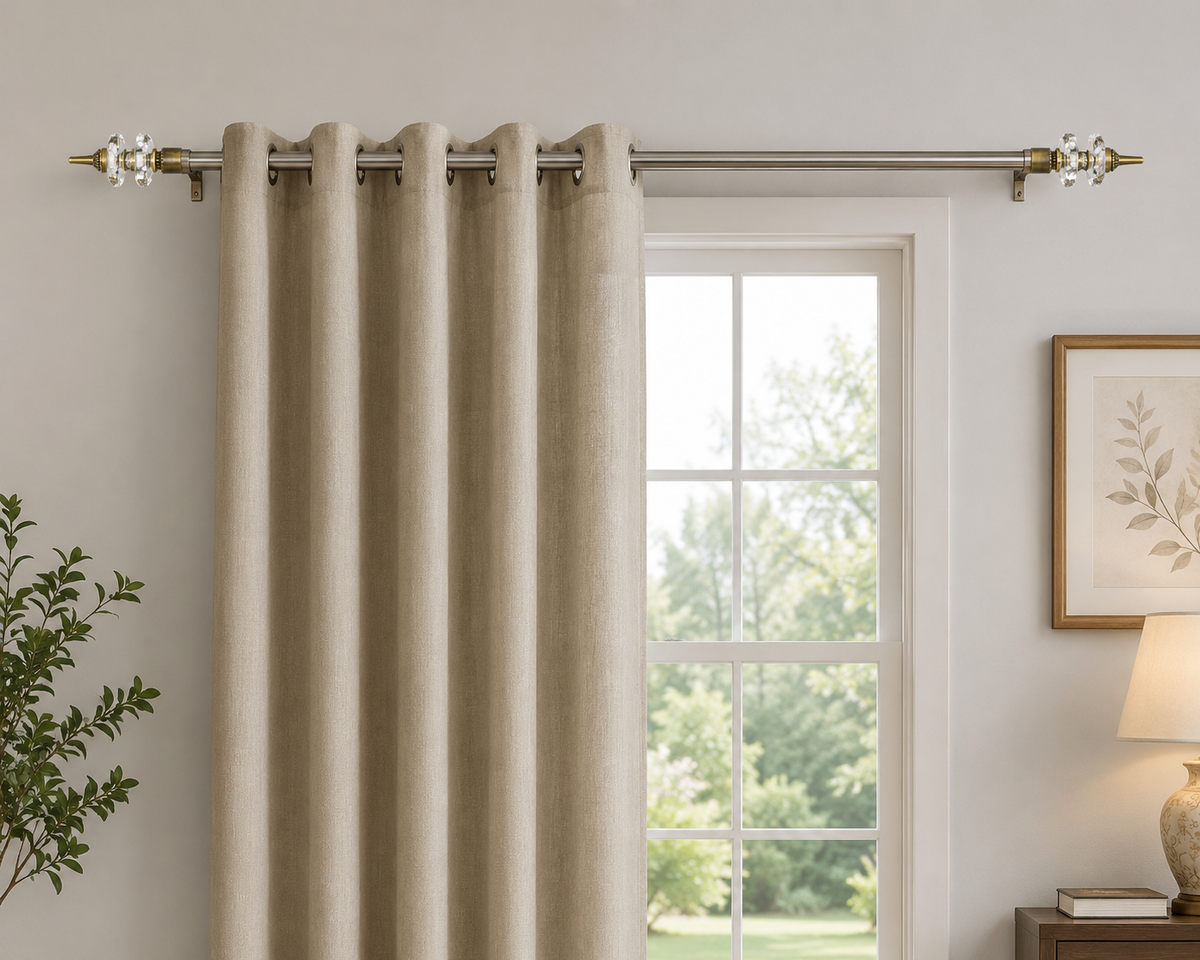 Aluminium Glass Curtain Bracket Set with Mounting Support | Antique Finish