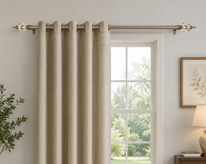 Aluminium Glass Curtain Bracket Set with Mounting Support | Antique Finish