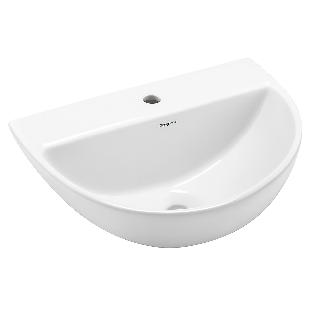 Parryware Kolar Wall Hung Wash Basin with Faucet Hole | White Ceramic Basin | C042E1C