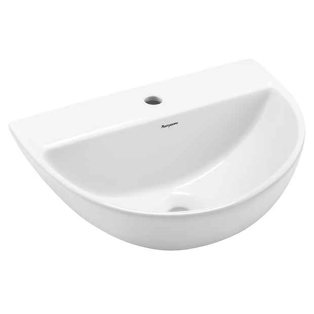 Parryware Kolar Wall Hung Wash Basin with Faucet Hole | White Ceramic Basin | C042E1C