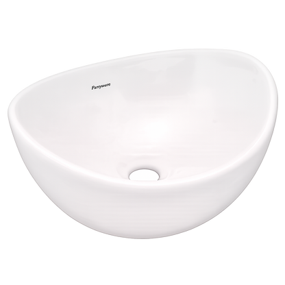 Parryware Vallure Table Top Basin | Ultra White Ceramic Bowl Basin | 410 x 365 mm