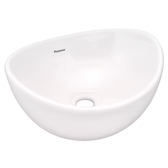 Parryware Vallure Table Top Basin | Ultra White Ceramic Bowl Basin | 410 x 365 mm