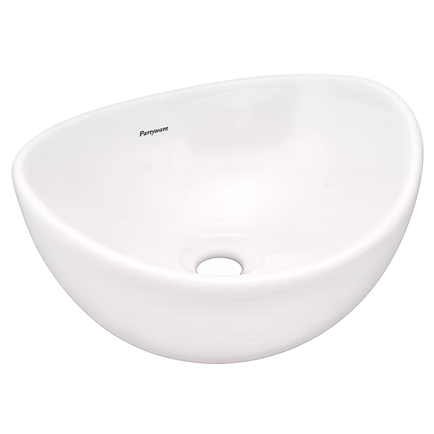 Parryware Vallure Table Top Basin | Ultra White Ceramic Bowl Basin | 410 x 365 mm