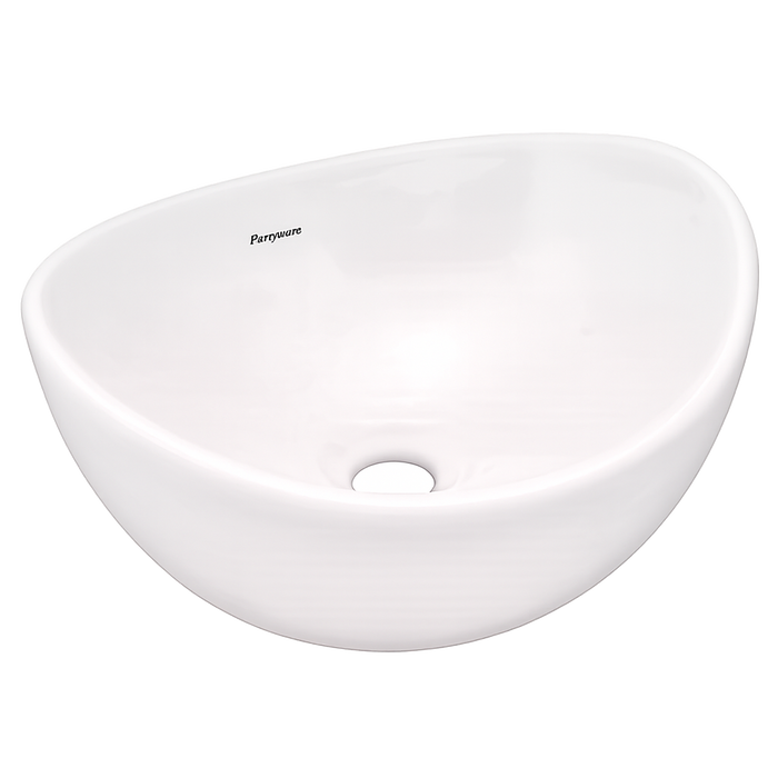 Parryware Vallure Table Top Basin | Ultra White Ceramic Bowl Basin | 410 x 365 mm