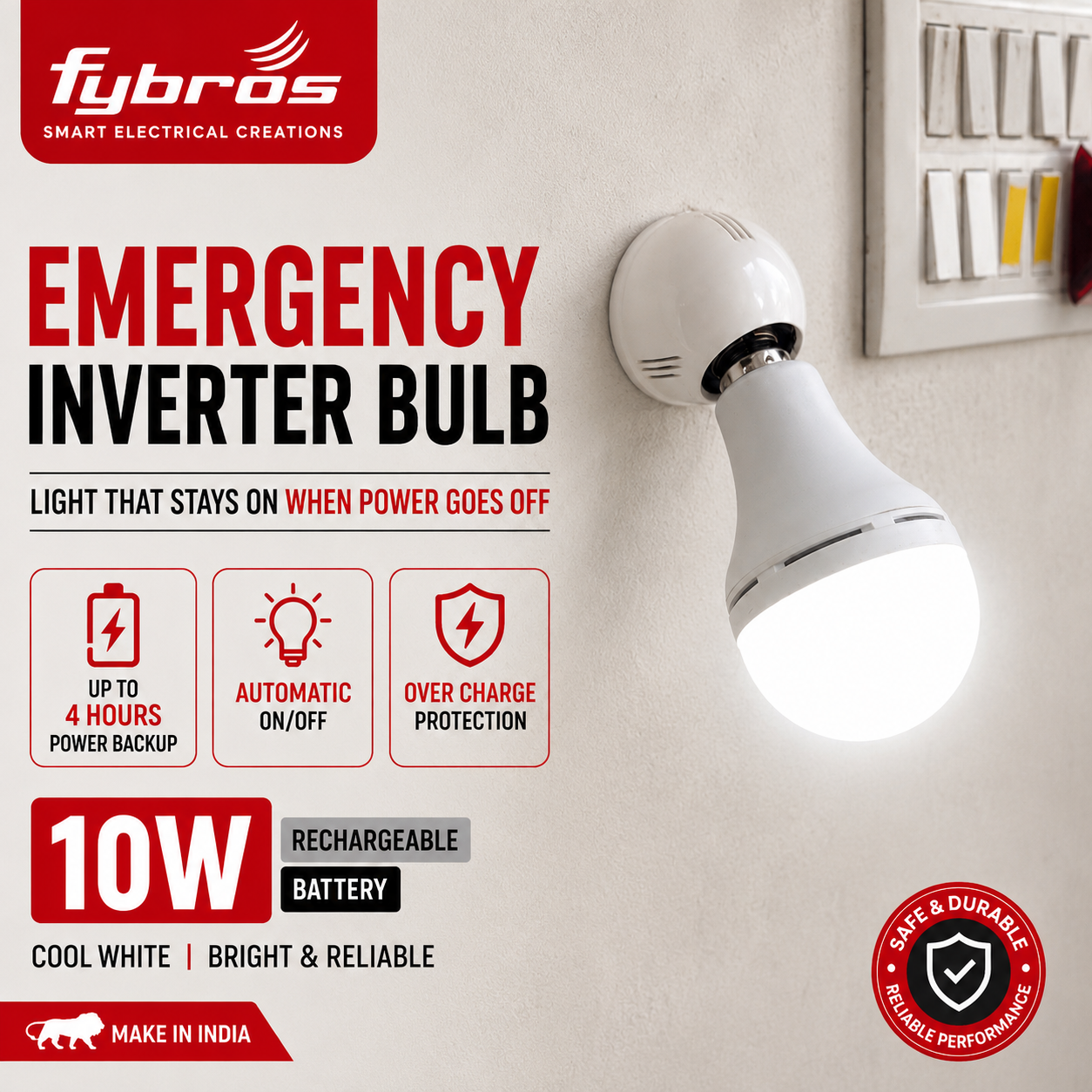 FYBROS Emergency Inverter LED Bulb
