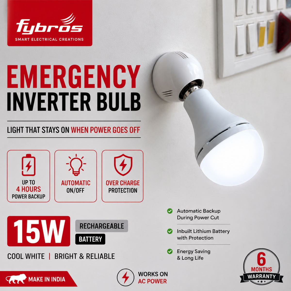 FYBROS Emergency Inverter LED Bulb