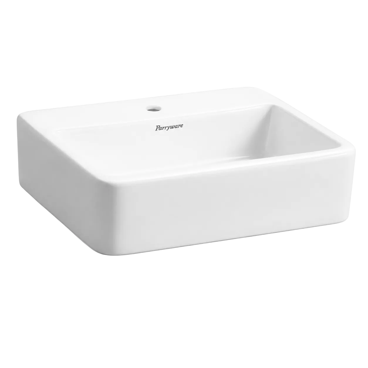 Parryware Atom Plus Premium Wall Hung Wash Basin | 400x300 mm Modern Ceramic Basin | Glossy White Finish
