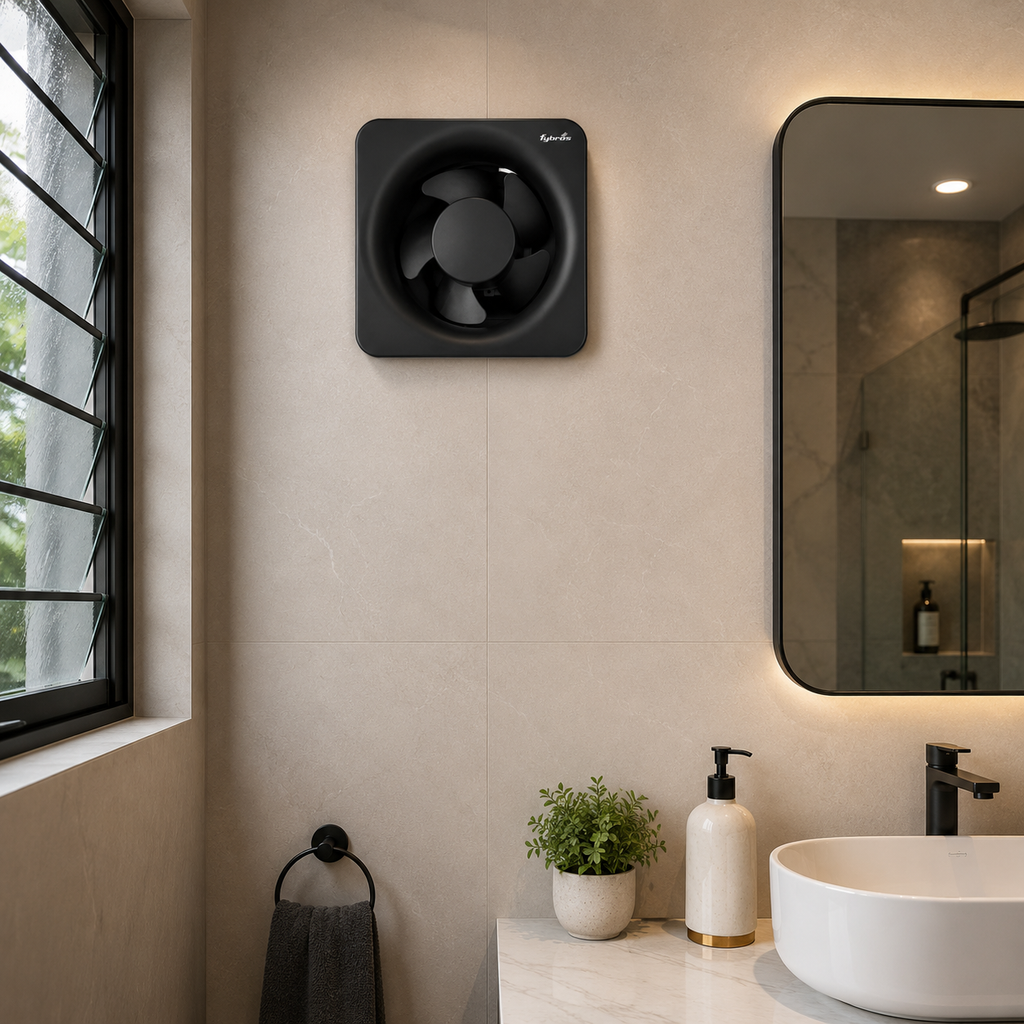 Fybros Ventflo 200MM Bathroom Exhaust Fan – Black