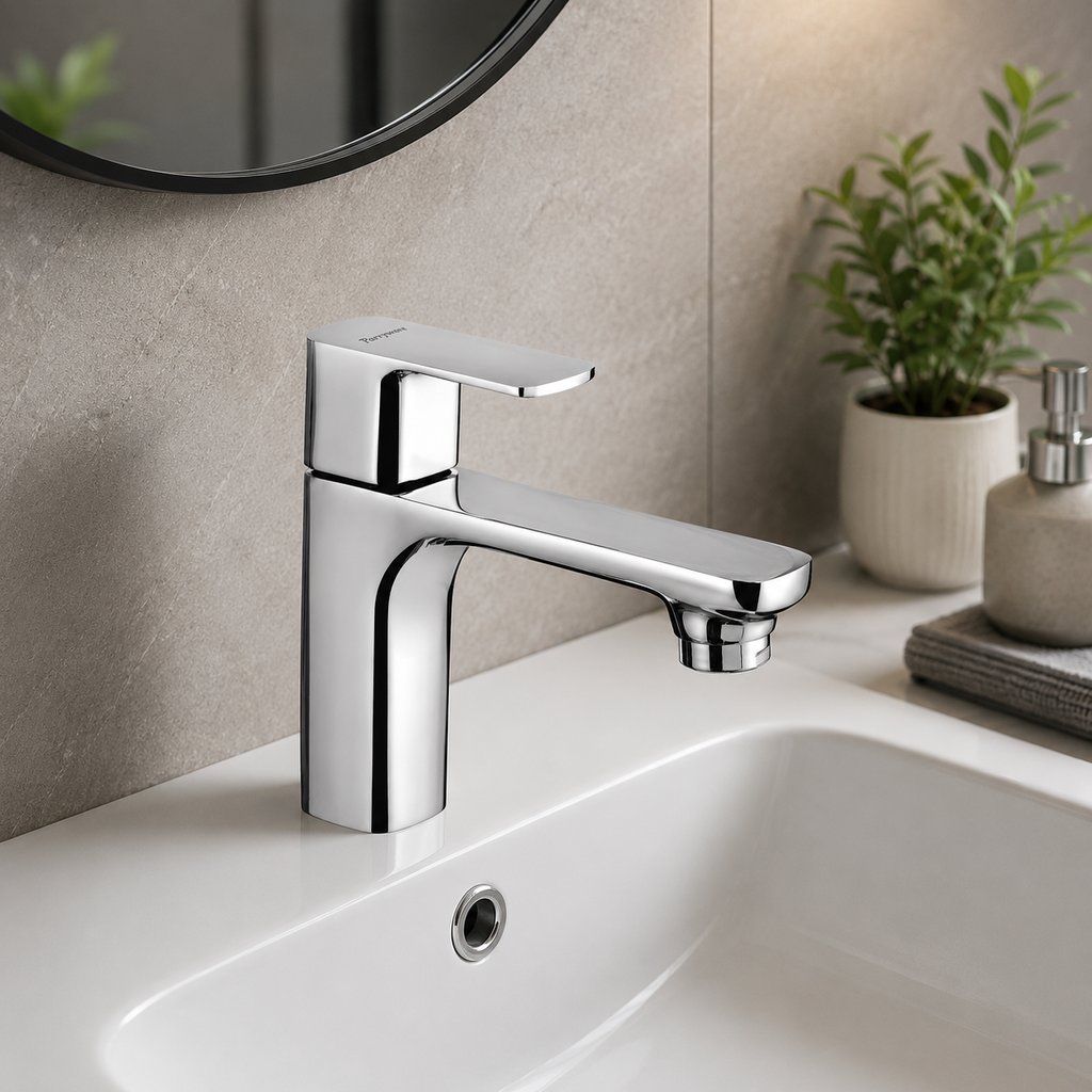 Parryware Pillar Cock Faucet for Wash Basin | Premium Chrome Finish Tap