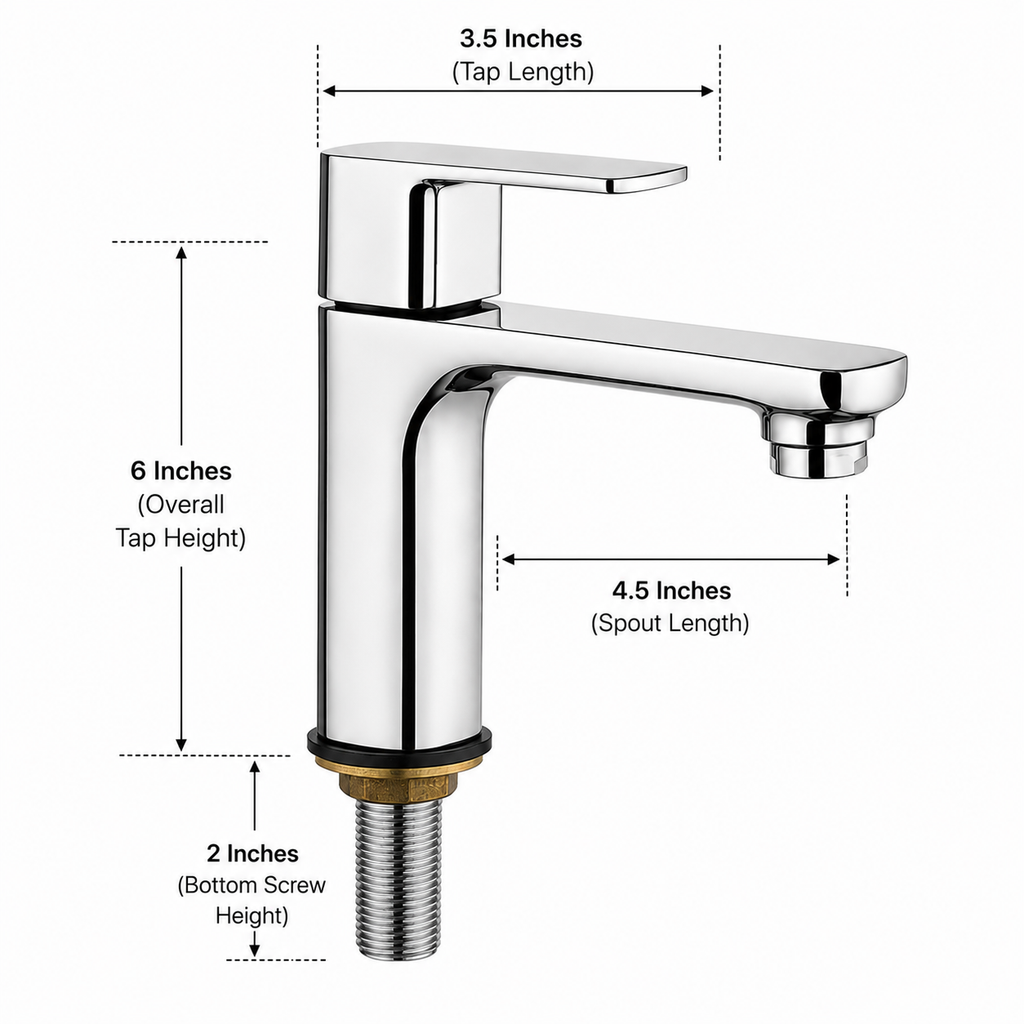 Parryware Pillar Cock Faucet for Wash Basin | Premium Chrome Finish Tap