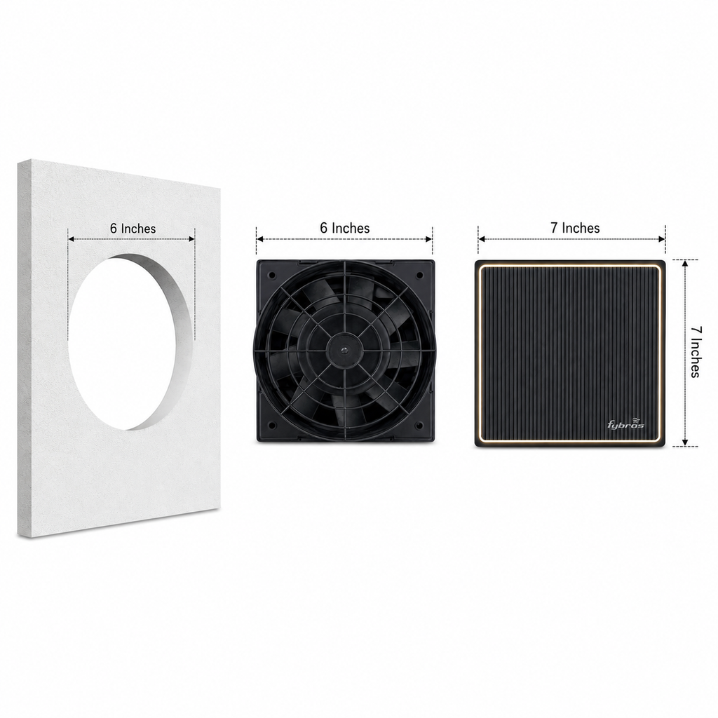 Fybros Zest Exhaust Fan with Peripheral LED Light – Black / White