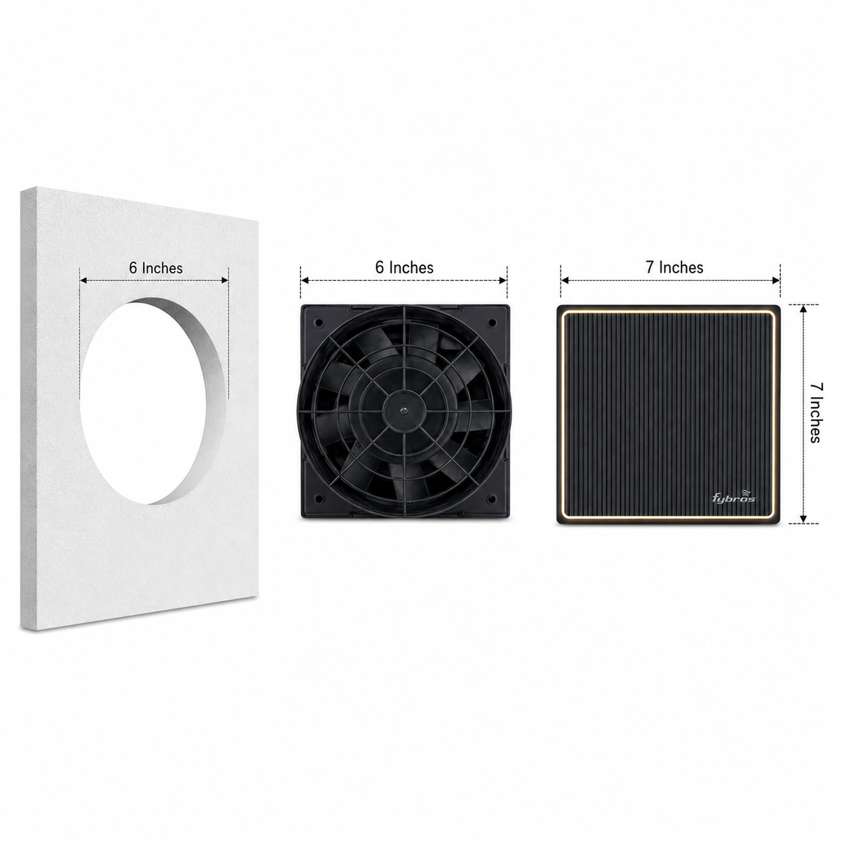 Fybros Zest Exhaust Fan with Peripheral LED Light – Black / White