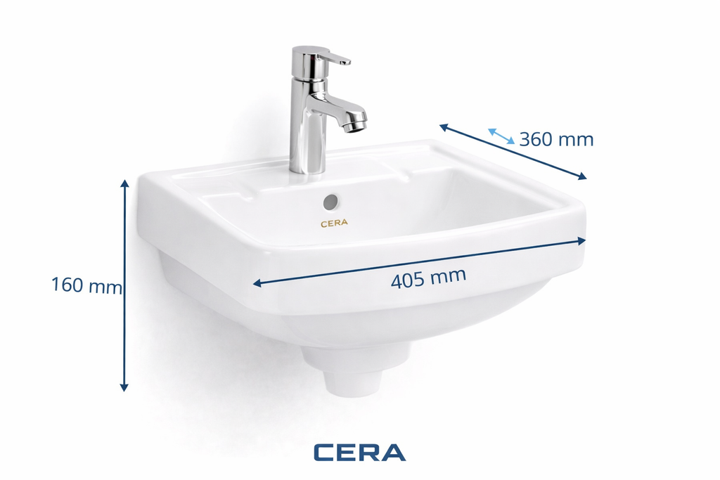 CERA Cadis Wall hung Wash basin - White