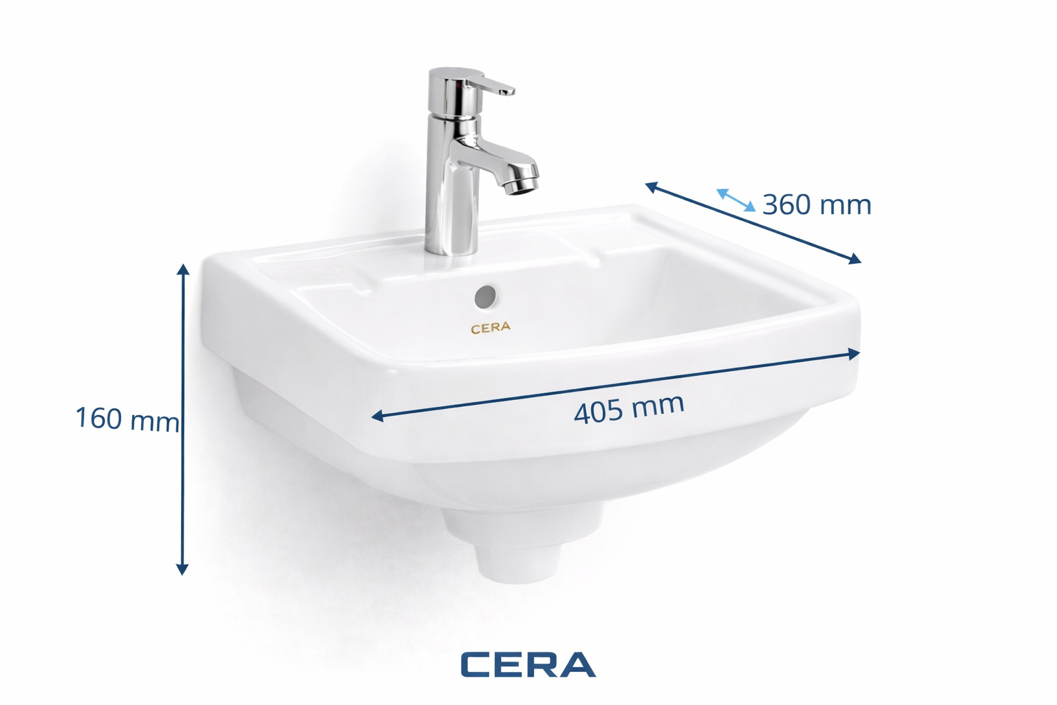 CERA Cadis Wall hung Wash basin - White