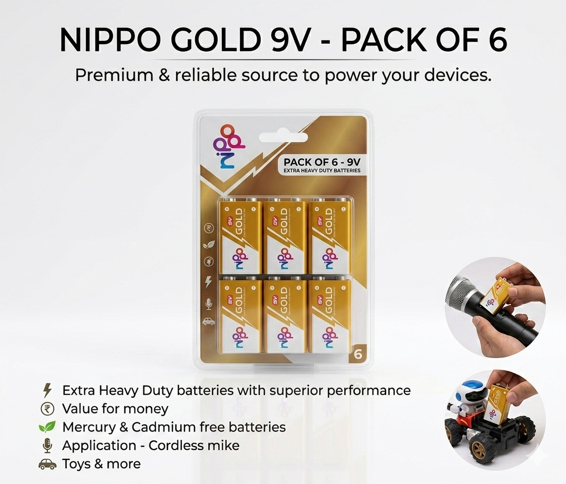 NIPPO GOLD 9V Pack of 6