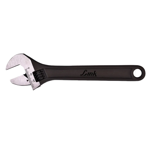 LINK Prabal Adjustable Wrench 200mm (8 Inch) – Black Finish Heavy Duty Adjustable Spanner for Plumbing, Mechanical & Home Repair