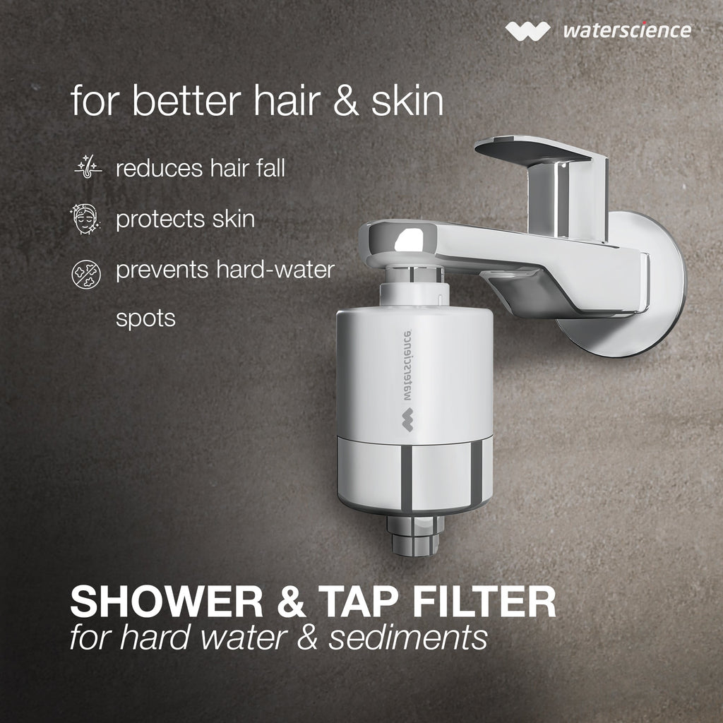 Water Science CLEO Shower & Tap Filter for Hard Water | Municipal Water | Reduces Sediments & Odour