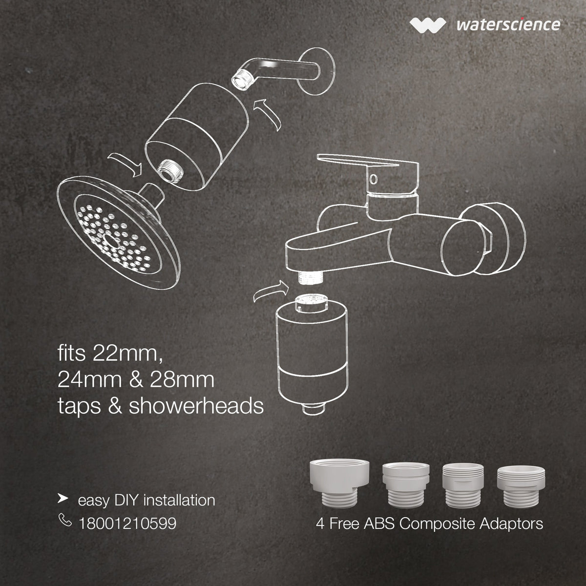 Water Science CLEO Shower & Tap Filter for Hard Water | Municipal Water | Reduces Sediments & Odour