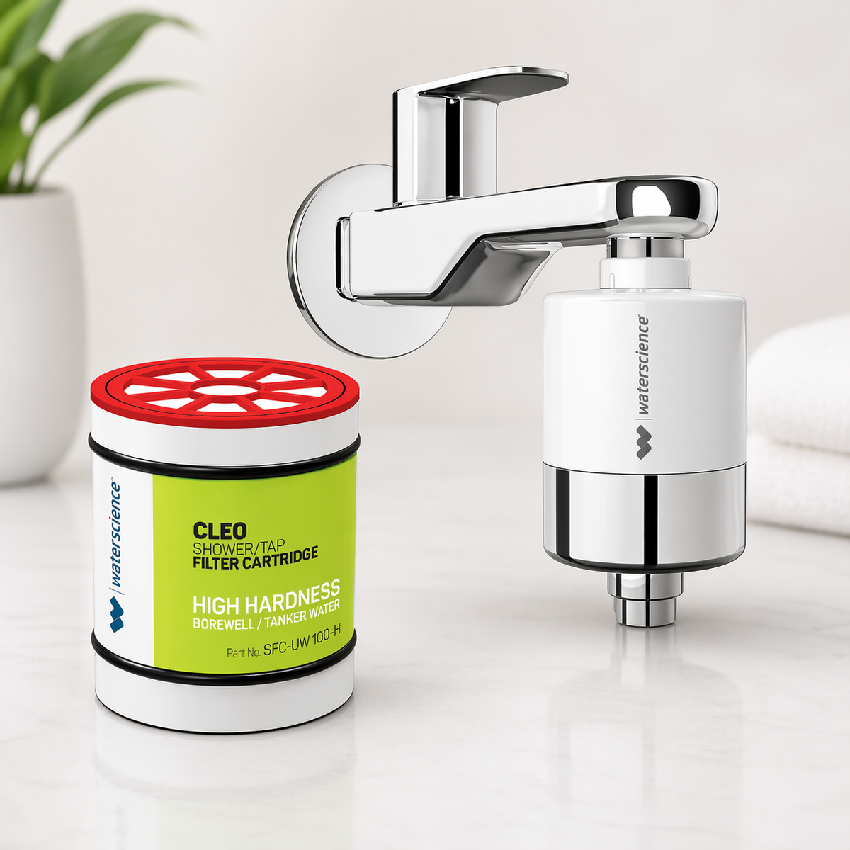 Water Science CLEO Shower & Tap Filter for Hard Water | Municipal Water | Reduces Sediments & Odour